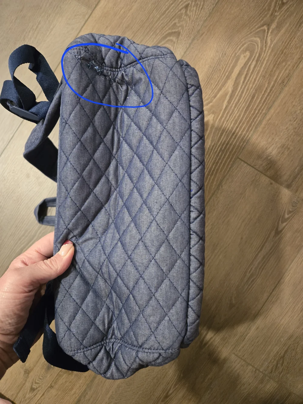 Vera Bradley Quilted Light Gray Backpack
